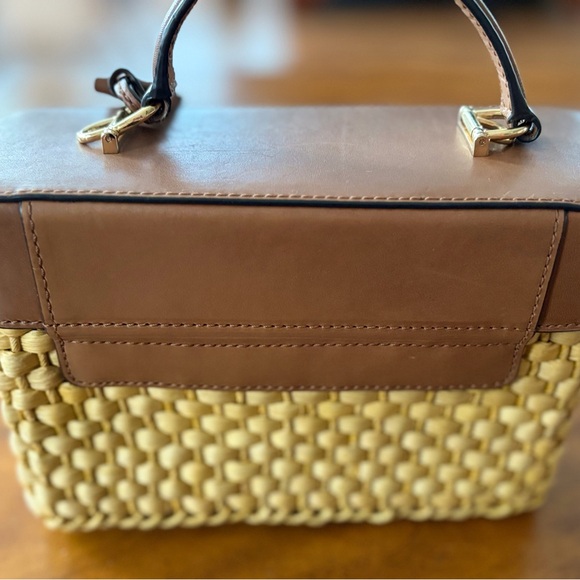 Michael Kors Straw Gabriella Satchel in Walnut EUC (see notes pls) - Picture 2 of 7
